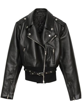 3.1 Phillip Lim belted leather biker jacket - Black