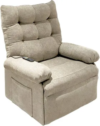 Home Heavenly Home Heavenly - Sillón relax reclinable Majo, butaca electica con sistema levanta personas 3 motores, sillón elevador máximo conf Color : Beige