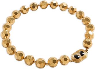 Valentino Garavani faceted-sphere bead necklace - women - Resin/Enamel/Metal/Swarovski Crystal - One Size - Gold