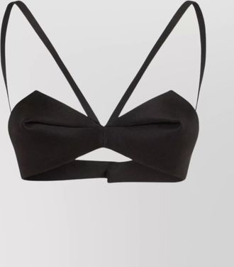 Versace silk wool pleated bustier top