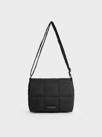 Charles & Keith Mini Errya Nylon Quilted Puffy Crossbody Bag