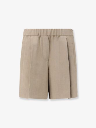 Brunello Cucinelli Shorts in misto viscosa e lino - BRUNELLO CUCINELLI - gender_Woman