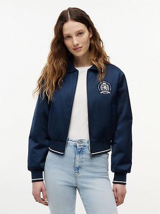 Tommy Hilfiger Back Logo Patch Satin Varsity Jacket