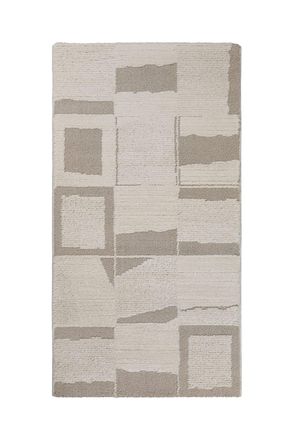 Wecon Home Alfombra de dise&ntilde;o motivos geom&eacute;tricos y relieve tonos beige 80x150