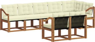 vidaXL Conjunto De Sof&aacute;s De Exterior 8 Uds. Natural Y Crema Vidaxl