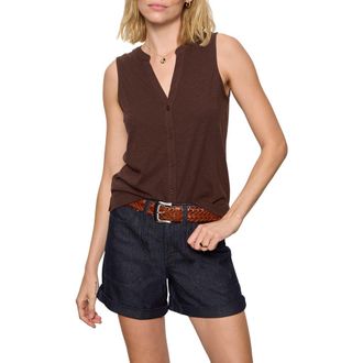 Sanctuary All Set Button Tank in Rich Soil Brown at Nordstrom, Size X-Small