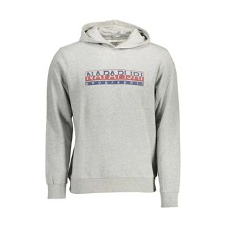 Napapijri Hoodies, male, Gray, Size: 2XL Gray Hoodie with Unique Print