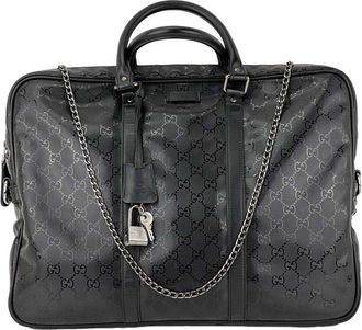 Gucci Black GG Imprime Coated Canvas Briefcase Monogram Briefcase (Authentic Pre-Loved)