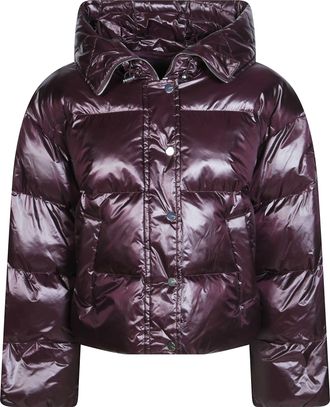 Pinko Burgundy Impasto Padded Hooded Jacket