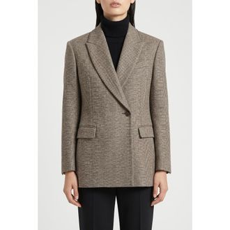 Brunello Cucinelli Brown Tailored Herringbone Blazer, Brand Size 46 (US Size 12)