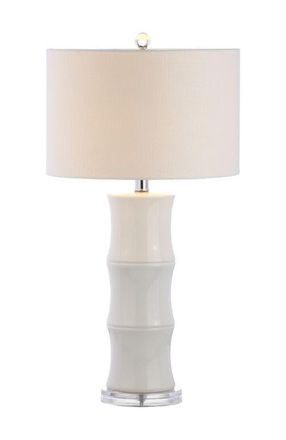 Jonathan Y Designs Tiki 26.5 Ceramic LED Table Lamp in White at Nordstrom