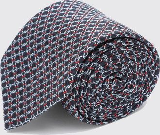 Ferragamo Cravatta in seta con motivo Gancini jacquard all-over