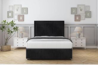 Comfort Beds Savoy Naples Divan Base No Drawers - 26 Headboard-Footboard in Black | Size: Single