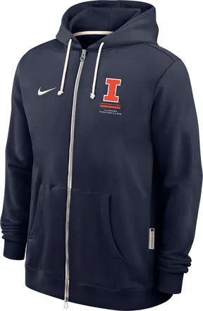 Nike Illinois Sideline Standard Issue Nike Mens Dri-FIT College Full-Zip Hoodie in Blue | IV9860-421