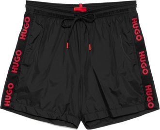 HUGO BOSS logo trim swim shorts - men - Polyester/Polyamide - S - Black