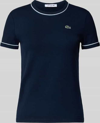 Lacoste Slim Fit T-Shirt aus Baumwoll-Mix in Marine, Gr&ouml;&szlig;e 34