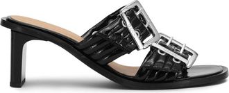 Ganni belted buckled sandals - women - Other fibres - 37 - Black