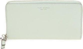 Tory Burch Romy Leather Zip Around Continental Wallet in Light Green at Nordstrom