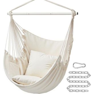 OEM Silla Colgante Tipo Hamaca De Metal S&oacute;lido, Plegable, Con Barra Separadora, Port&aacute;til, Soporta Hasta 150 Kg. C&oacute;moda, Para Patio O Jard&iacute;n, De Algod&oacute;n. N
