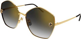 Cartier Ct 0356S Zonnebrillen - Dames - Zonnebrillen - Geel - 63 MM - Accessoires
