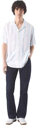 Pretty Green Heren Marshall Regular-overhemd met korte mouwen (Blauw)