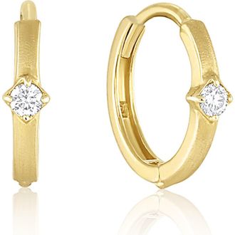 Set & Stones Lima 14k Gold Diamond Huggies in Yellow Gold at Nordstrom
