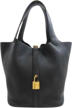Herm&egrave;s Pre-owned Picotin Handbag - Dames - Vintage Shopper - Zwart - ONE Size - Leer - Vintage