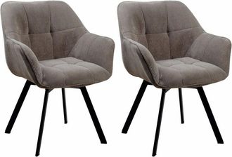 Clp Juego De 2 Sillas De Comedor Jordi Cord Marr&oacute;n