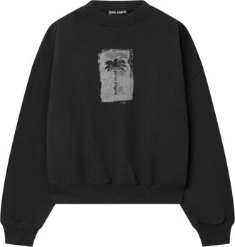 Palm Angels Palm Tree Statement Sweatshirt - Heren - Sweatshirts - Zwart - S - Katoen - Hoodies & sweatvesten
