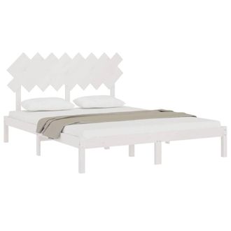 Berkfield Home Beautiful Bed Frame White 160x200 cm Solid Wood