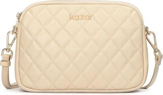 Kazar Leren gewatteerde tas aan riem - Dames - Schoudertassen - Beige - ONE Size - Leer - Tassen