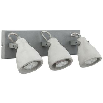 Beliani L&aacute;mpara De Pared De Hormig&oacute;n Cemento Industrial Gris 3 Luces Natural Moderno Mistago Iii