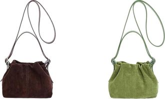 Generic PU Crossbody Purse Drawstring Shoulder Bag Tote Handbag for Women Daily (Brown)