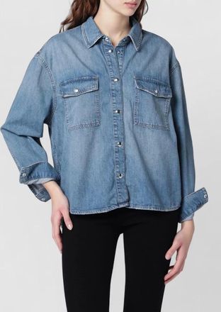 Anine Bing long sleeve collared shirt chest pockets