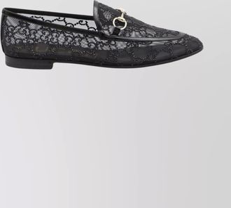 Gucci jordaan gg crystal lace loafers