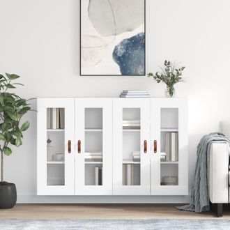 Berkfield Home Wall Mounted Cabinets 2 pcs White Engineered Wood