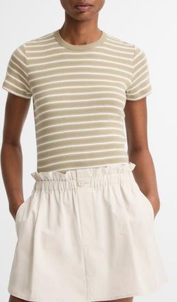Vince Shrunken 90s Stripe Tee in Salted Moss Combo at Nordstrom, Size Xx-Small