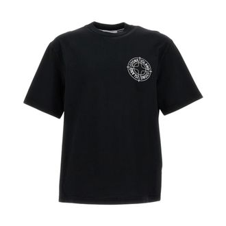 Stone Island T-Shirts, male, Black, Size: XL Logo-print T-shirt