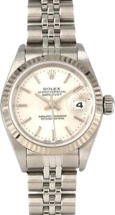 Rolex Pre-owned Datejust Roestvrij staal Wit goud - Dames - Vintage Horloges - Grijs - ONE Size - Vintage