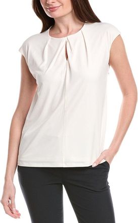 Anne Klein Extended Shoulder Pleat Keyhole Top