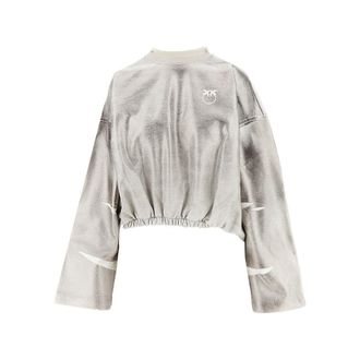 Pinko Metallized sweatshirt with logo Woman S