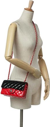 Chanel Hobo Bags - 2019 Mini Rectangular Classic Bicolor Patent Singl - Gr. unisize - in Rot - für Damen