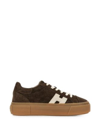 Hogan Brown H705 leather sneakers