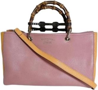 Gucci Pre-owned Bamboo Handtas - Dames - Vintage Shopper - Roze - ONE Size - Leer - Vintage