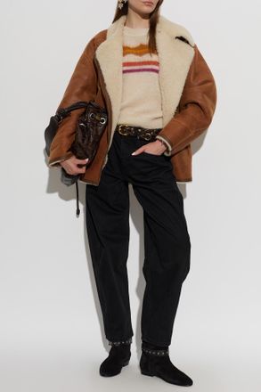 Isabel Marant Shearling Coat Adelina, Womens, Brown