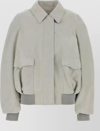 Loewe suede jacket collared design flap pockets