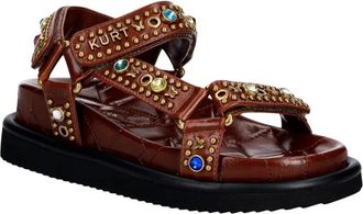 Kurt Geiger Orson Sandal - Dames - Sandalen - Bruin - 36 EU - Leer - Schoenen