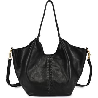 OLD TREND Magnolia Genuine Leather Handwoven Convertible Tote in Black at Nordstrom
