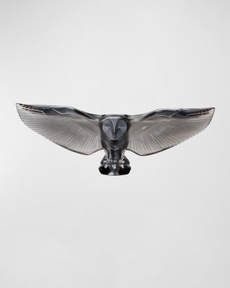 Lalique Barn Owl Sculpture, Bronze