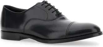 Doucal's Black Leather Lace-up Shoes